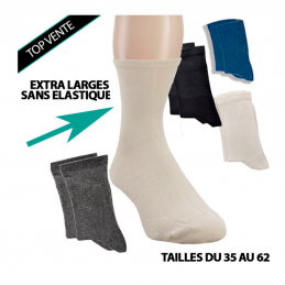 Chaussettes femme jambes sensibles sans bord élastique en fil d'Ecosse -  Beige | Doré Doré