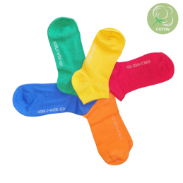 Chaussettes invisibles colorées en coton - Lot de 5 paires