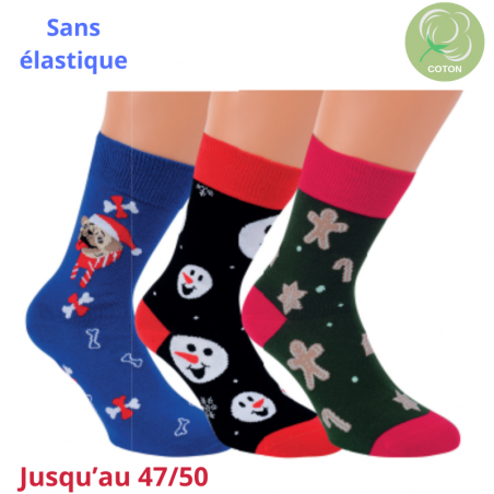 Chaussettes Noël en coton sans élastique