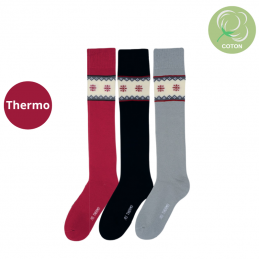 Mi-bas thermo en coton