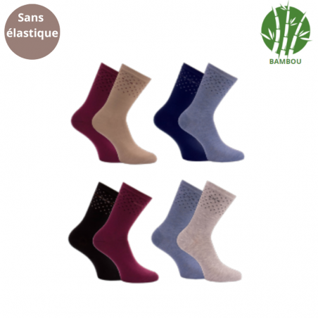 Chaussette en bambou sans élastique - Lot de 2 paires