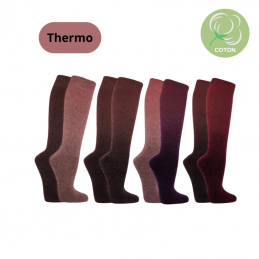 Mi-bas thermo en coton femmes - lot de 2 paires