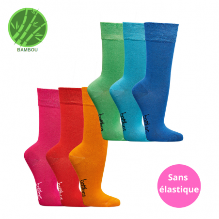 Chaussettes en bambou sans élastique - Lot de 3 paires