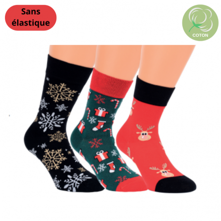 Chaussettes en coton sans élastique Noël