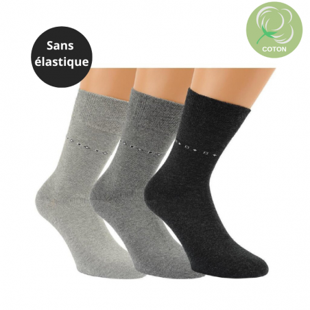 Chaussettes en coton sans élastique - Lot de 3 paires