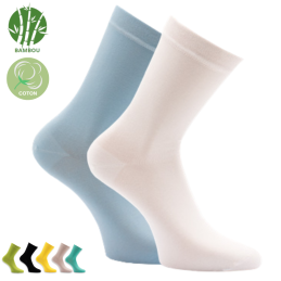 Chaussettes en coton et bambou sans élastique - Lot de 2 paires